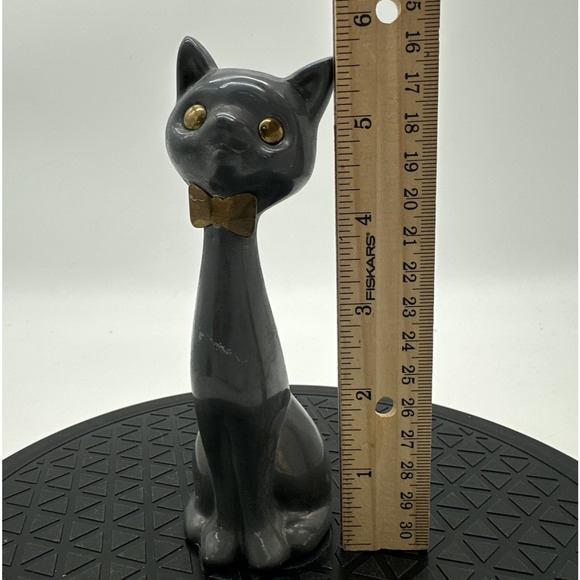 Vintage Pewter Metal Cat Figurine 6" tall - Picture 5 of 7